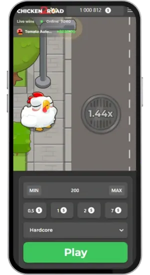 Startbildschirm von Chicken Road 2